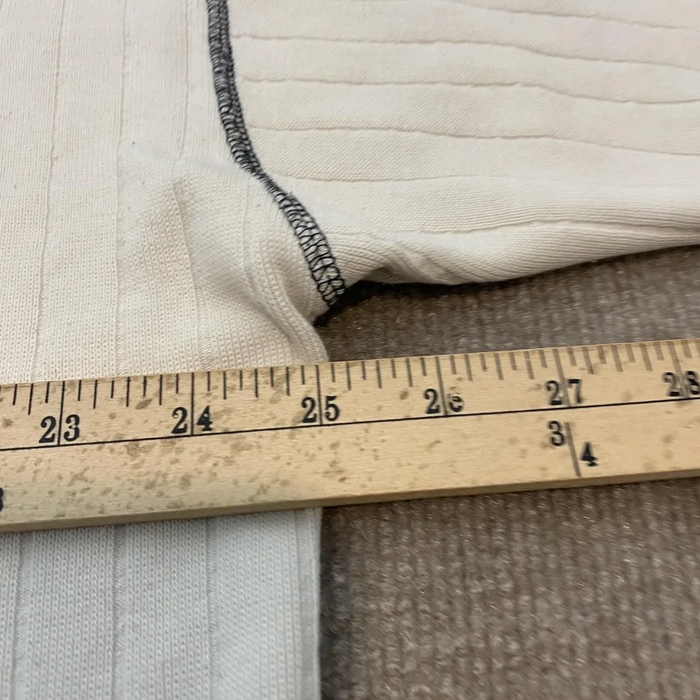 VTG Point Zero Sweater Men Large White V Neck Ribbed Knit Pullover Skater Grunge